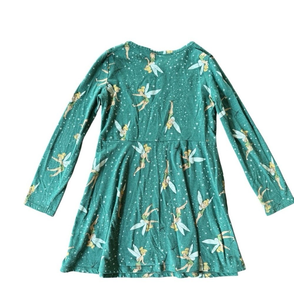 Disney Tinker Bell Dress Twirl Green Long Sleeve Girls Small 6/6x - Picture 2 of 5